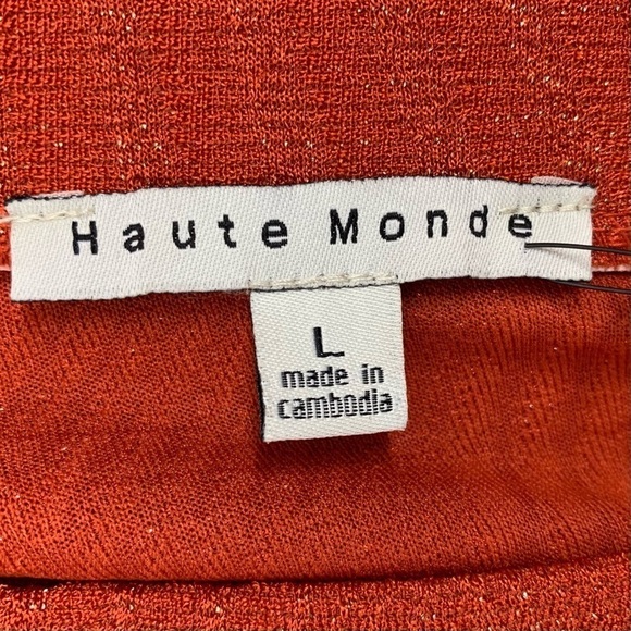 NWT Haute Monde Metallic Orange Stretch Knit Mini Skirt - Picture 6 of 8